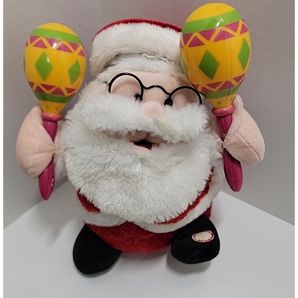 Vintage Singing Santa Shakes Maracas Christmas Decoration Toy Battery Operated